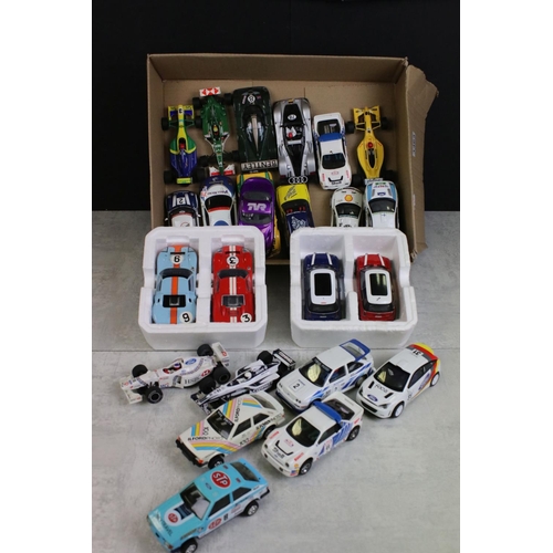 1363 - 25 Scalextric slot cars to include F1, Mini's, Ford GT 40 two pack in original polystyrene etc