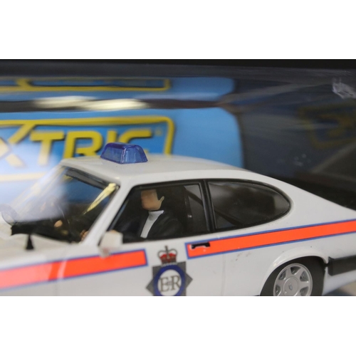 1364 - Six cased slot cars to include 5 x Scalextric (C3205 Jaguar D Type, C3502 Ford Cortina MK1, C3143 MG... 