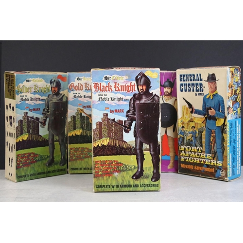 Five boxed Marx figures to include 5440 Odin The Viking Chieftain, 1866  General Custer Fort Apache F