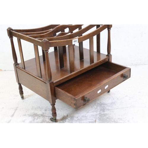 600 - Mahogany Four Section Canterbury / Magazine Rack in the George III manner, with single drawer, raise... 