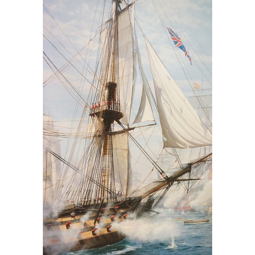 467 - Steven Dews (British b. 1949) Gouttelette Limited Edition Print titled ' Temeraire opens fire, Battl... 