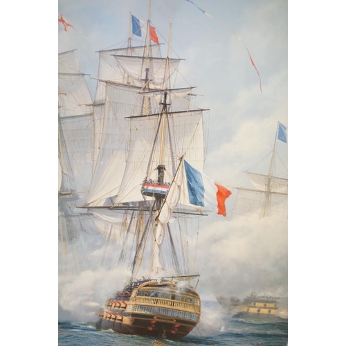 467 - Steven Dews (British b. 1949) Gouttelette Limited Edition Print titled ' Temeraire opens fire, Battl... 