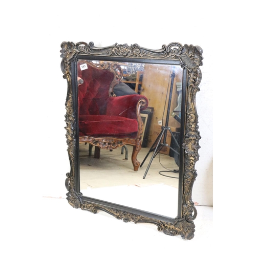 543 - Ornately Framed Rectangular Mirror, 92cm x 74cm, Oval Wall Mirror and another Small Ornate Framed Mi... 