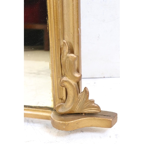 544 - 19th century Gilt Framed Overmantle Mirror, 104cm x 121cm