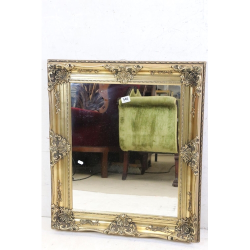 546 - Gilt Framed Rectangular Mirror, 80cm x 70cm