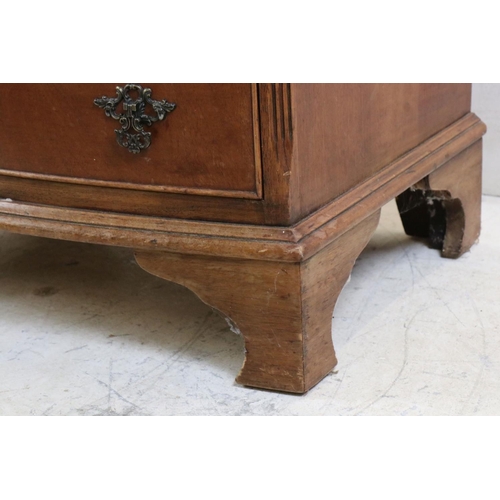 547 - Walnut Bow Front Chest of Four Long Drawers in the George III manner, 63cm wide x 76cm high