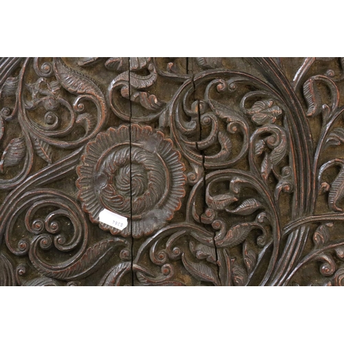 553 - Moorish Circular Hardwood Folding Table, the circular scrolling foliate top raised on a folding base... 