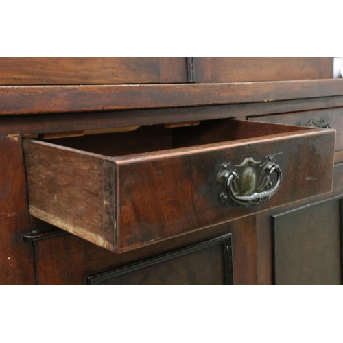 559 - Victorian Mahogany Glazed Bookcase, the upper section with two glazed doors opening to three adjusta... 