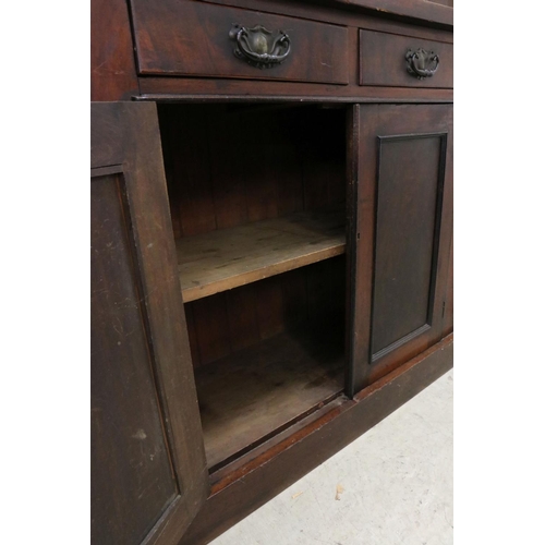 559 - Victorian Mahogany Glazed Bookcase, the upper section with two glazed doors opening to three adjusta... 