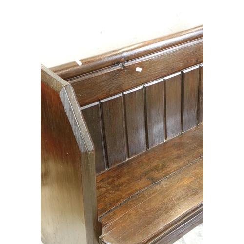 568 - 19th century Stained Pine Church / Chapel Pew, 122cm long x 54cm deep x 90cm high