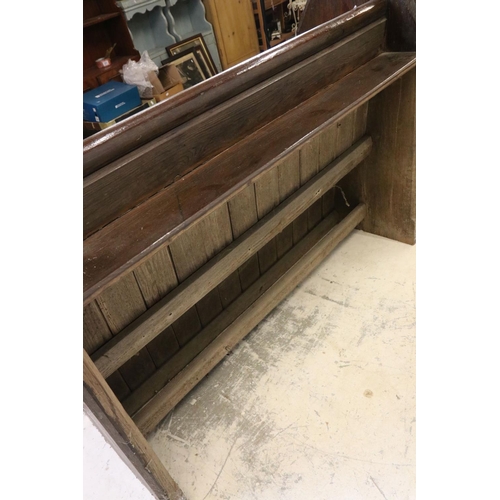 568 - 19th century Stained Pine Church / Chapel Pew, 122cm long x 54cm deep x 90cm high