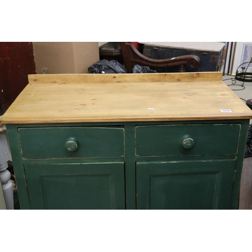 570 - Pine Painted Kitchen Base with Two Drawers over Two Doors, 92cm wide x 92cm high