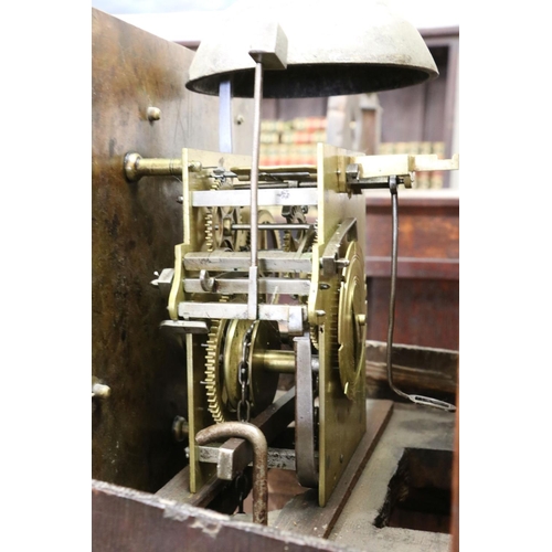 596 - 18th century Country Oak Longcase Clock, 30 hour, by Thomas Russell of Wootton, the 10