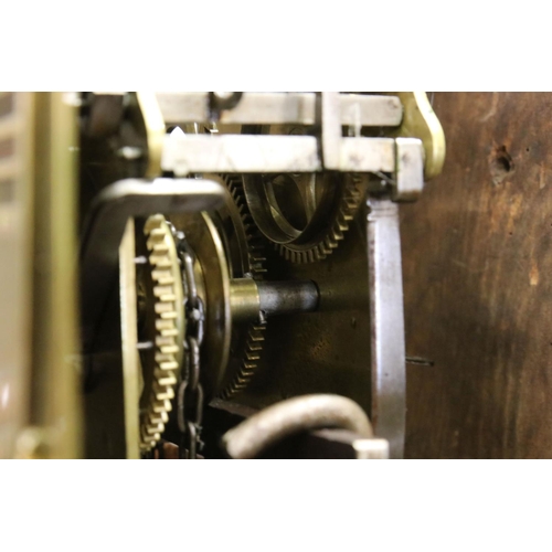 596 - 18th century Country Oak Longcase Clock, 30 hour, by Thomas Russell of Wootton, the 10