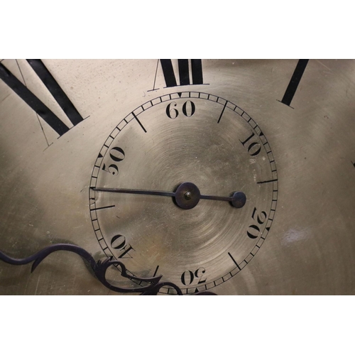 597 - 19th century Country Oak and Mahogany cross-banded Longcase Clock, 8 day, the 12