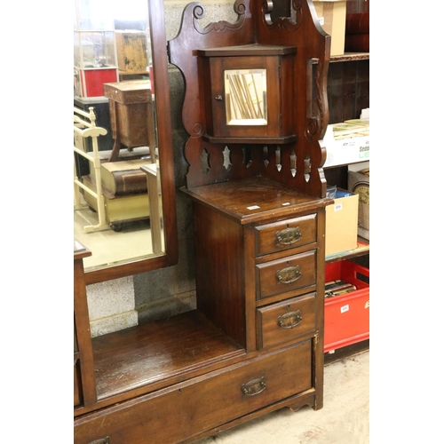 598 - Early 20th century Art Nouveau Mahogany Dressing Table, 123cm wide x 194cm high