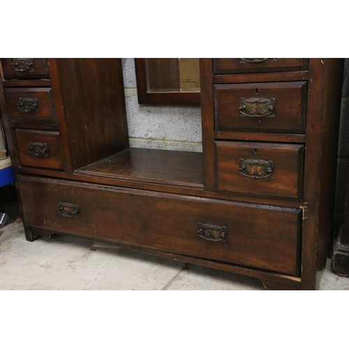 598 - Early 20th century Art Nouveau Mahogany Dressing Table, 123cm wide x 194cm high