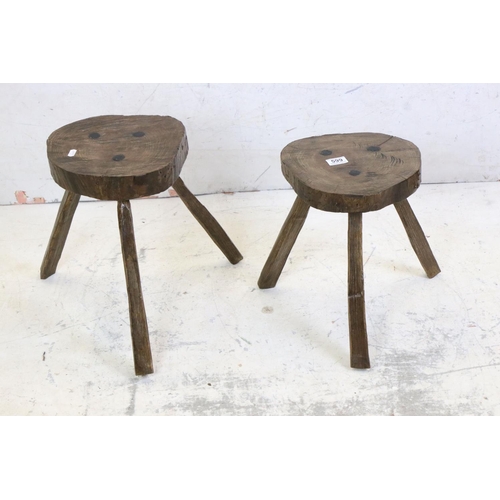 599 - Pair of Elm Hearth Stools