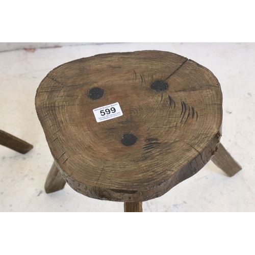 599 - Pair of Elm Hearth Stools