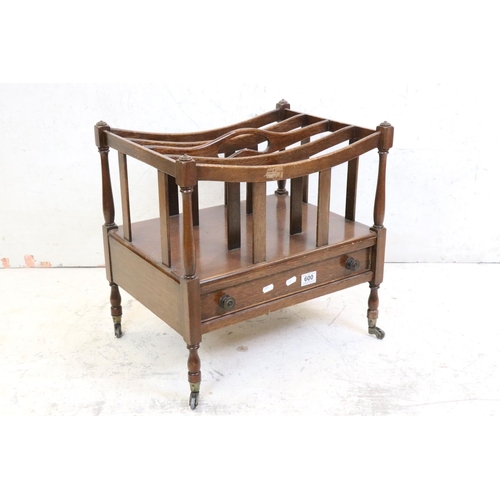 600 - Mahogany Four Section Canterbury / Magazine Rack in the George III manner, with single drawer, raise... 