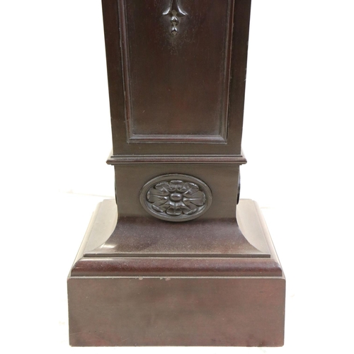 615 - Edwardian Mahogany Jardiniere Stand of solid square tapering form, 31cm wide x 106cm high