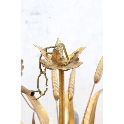 620 - Gilt Metal Chandelier in the form of a Wheat Sheath, the five branches holding candles, 54cm high