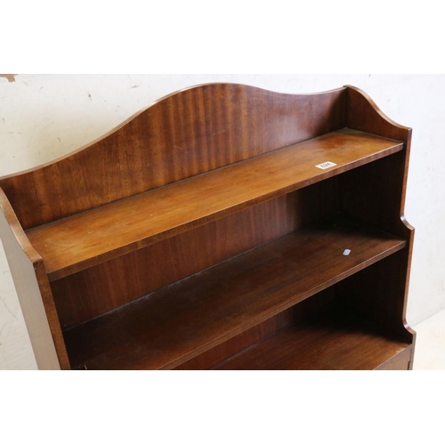 624 - Early 20th century Mahogany Waterfall Bookcase with two cupboard doors below, 83cm wide x 122cm high