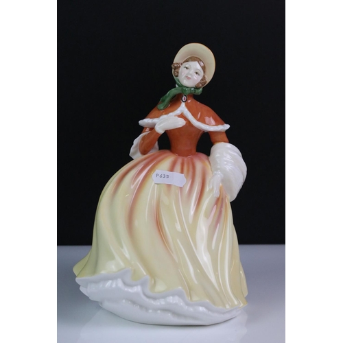 104 - Six Royal Doulton porcelain lady figures to include 3 x Pretty Ladies (Spring - HN 5321, Summer - HN... 