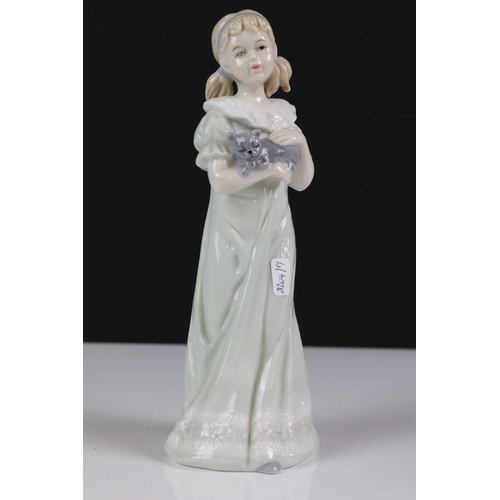 98 - Five various Lladro figures, to include Girl With Chicken, Girl With Lamb etc, together with three o... 