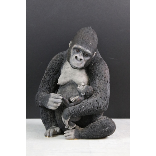 119 - Four Country Artists resin animal figures to include 03377 Gorillas - Unconditional Love, 02554 Gori... 