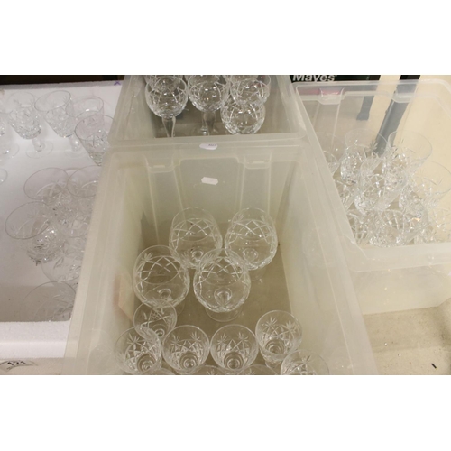 121 - Collection of Royal Brierley 'Tall Bruce' cut glassware, 67 glasses, to include 19 x short-stemmed w... 