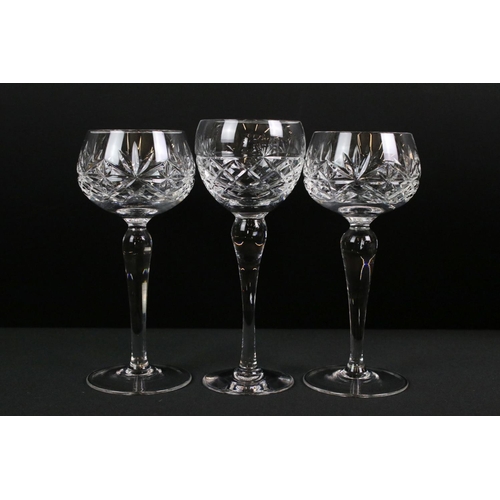 121 - Collection of Royal Brierley 'Tall Bruce' cut glassware, 67 glasses, to include 19 x short-stemmed w... 