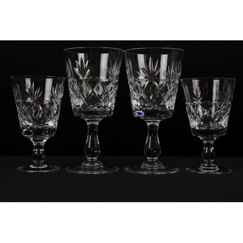 121 - Collection of Royal Brierley 'Tall Bruce' cut glassware, 67 glasses, to include 19 x short-stemmed w... 