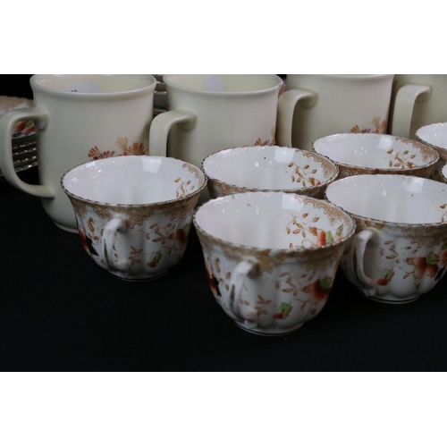 123 - Royal Albert Crown China Nevis floral tea set comprising 7 tea cups, 12 saucers, 12 tea plates, milk... 