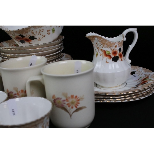 123 - Royal Albert Crown China Nevis floral tea set comprising 7 tea cups, 12 saucers, 12 tea plates, milk... 