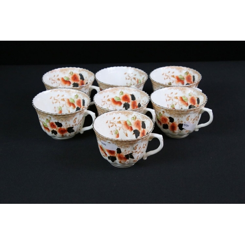 123 - Royal Albert Crown China Nevis floral tea set comprising 7 tea cups, 12 saucers, 12 tea plates, milk... 