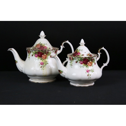 127 - Royal Albert ' Old Country Roses ' pattern tea, coffee and dinner ware, to include 4 x teapots & cov... 