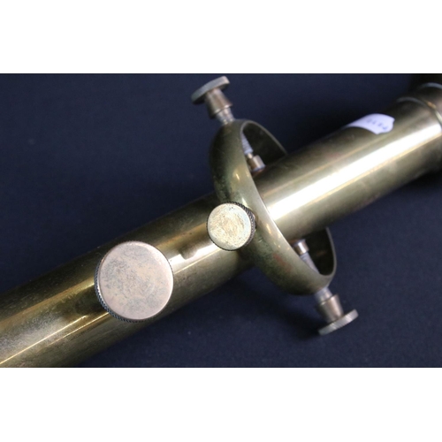 129 - JJBLM of Lisbon 20th Century brass ships mercury stick barometer, with silvered scale inscribed 'JJB... 