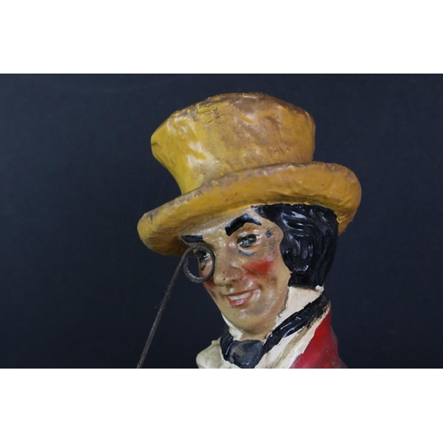 168 - Advertising - Johnnie Walker Whiskey painted plaster advertising figure, mounted on a wooden base (a... 