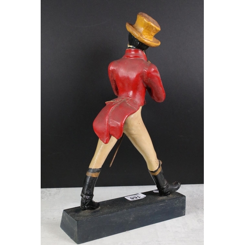 168 - Advertising - Johnnie Walker Whiskey painted plaster advertising figure, mounted on a wooden base (a... 