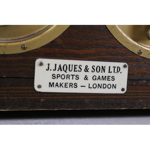 170 - J. Jaques & Son Ltd - 1920s oak cased chess timer clock, with Hamburg and American Clock Company (HA... 