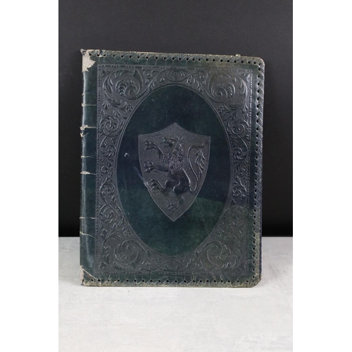 188 - Early 20th Century silver mounted leather stationery folder (London 1921, maker Frederick Wick), 29c... 