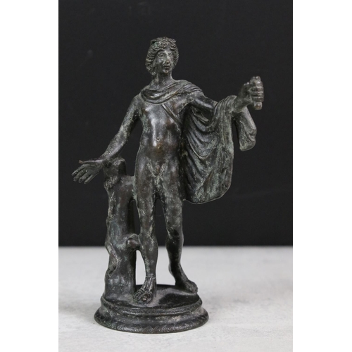 199 - A collection of nine grand tour style miniature bronzes figure of classical marble statues.