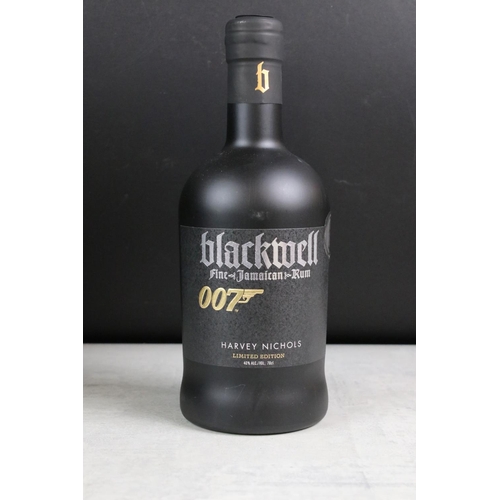 396 - Two sealed bottles of James Bond 007 edition Blackwell fine Jamaican rum, both in presentation boxes... 