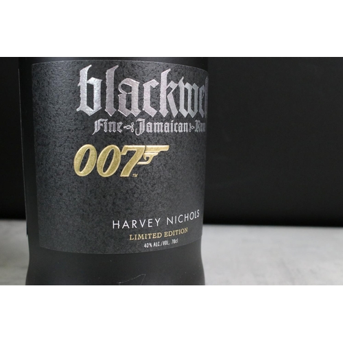 396 - Two sealed bottles of James Bond 007 edition Blackwell fine Jamaican rum, both in presentation boxes... 