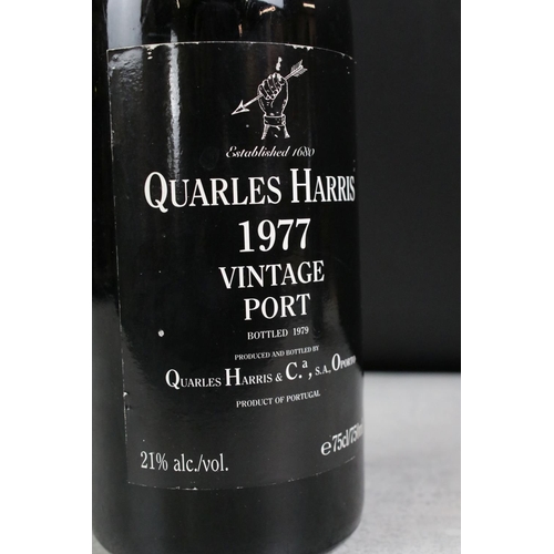 399 - A bottle of Quarles Harris 1977 vintage port together with a bottle of M&S finest reserve port, both... 