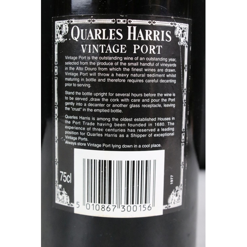 399 - A bottle of Quarles Harris 1977 vintage port together with a bottle of M&S finest reserve port, both... 