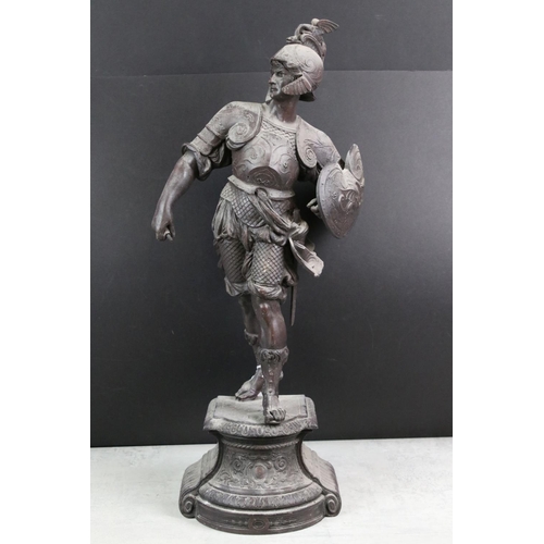 354 - Pair of 19th century Spelter Figures of Renaissance Warriors, 58cm high