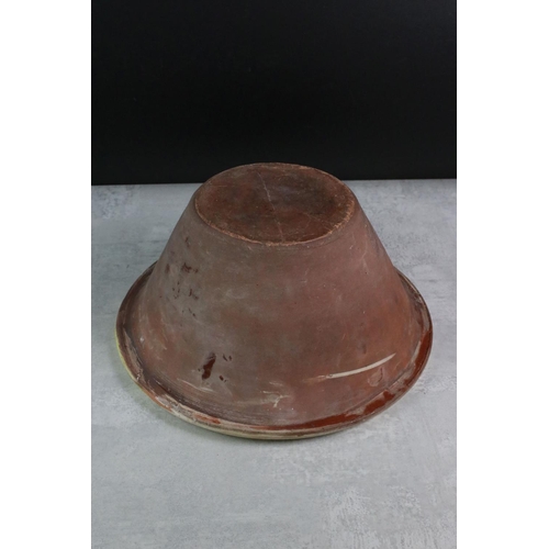 357 - Victorian Terracotta Dairy Bowl and Lid