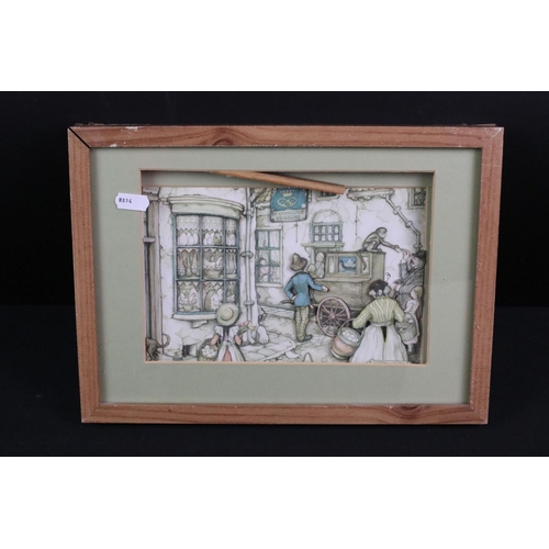 369 - Eleven Diorama Framed and Glazed Pictures including Anton Pieck and G Cartwright, largest 23cm x 30c... 